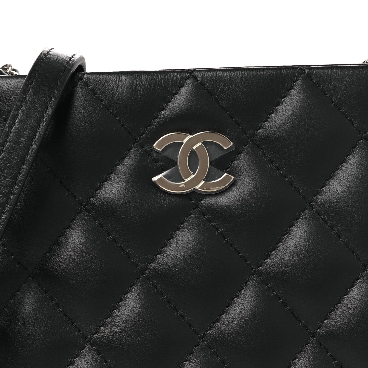 Chanel Lambskin Quilted Uniform Crossbody Bag Black 8 of 13