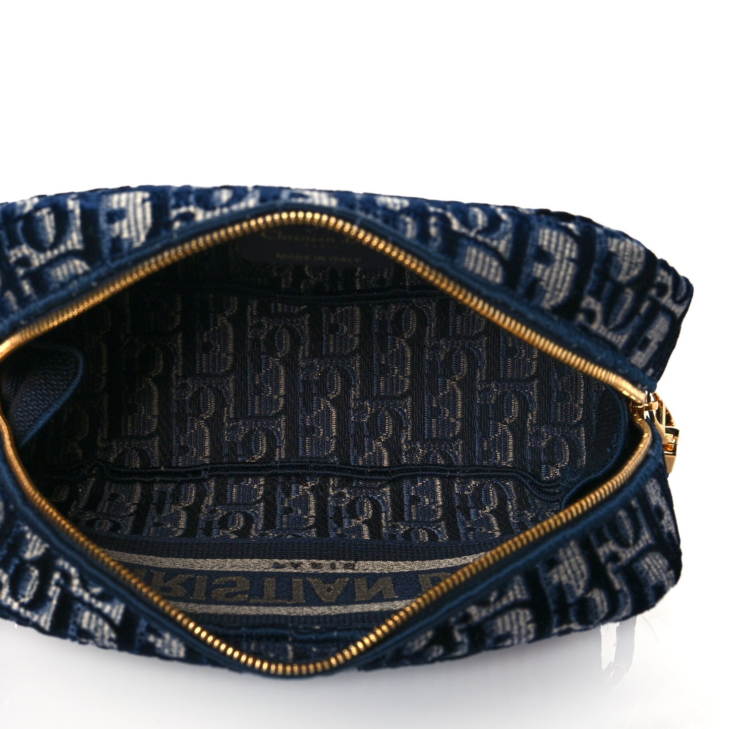 Velvet Oblique Cosmetic Pouch Blue