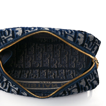 Christian Dior Velvet Oblique Cosmetic Pouch Blue 4 of 10