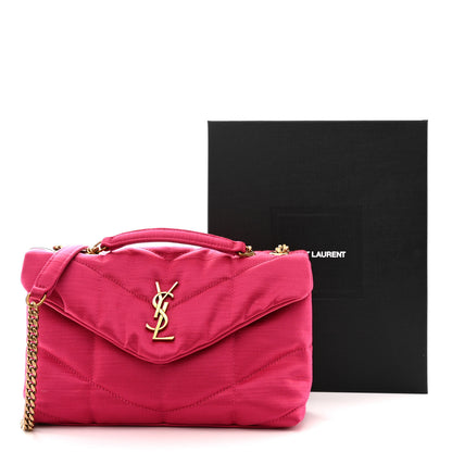 Saint Laurent Satin Quilted Toy Loulou Puffer Monogram Chain Satchel Guava Pink 11 of 11