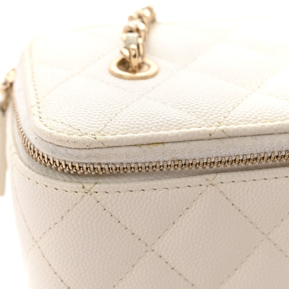 Chanel Caviar Quilted Small Vanity Case With Chain White 14 of 15
