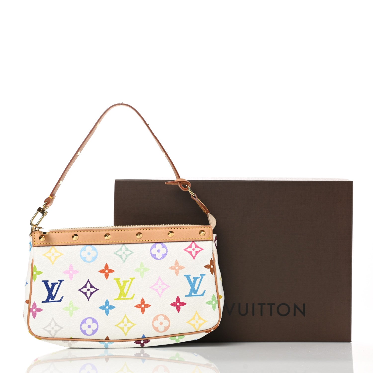 Louis Vuitton Monogram Multicolor Pochette Accessories White 9 of 9