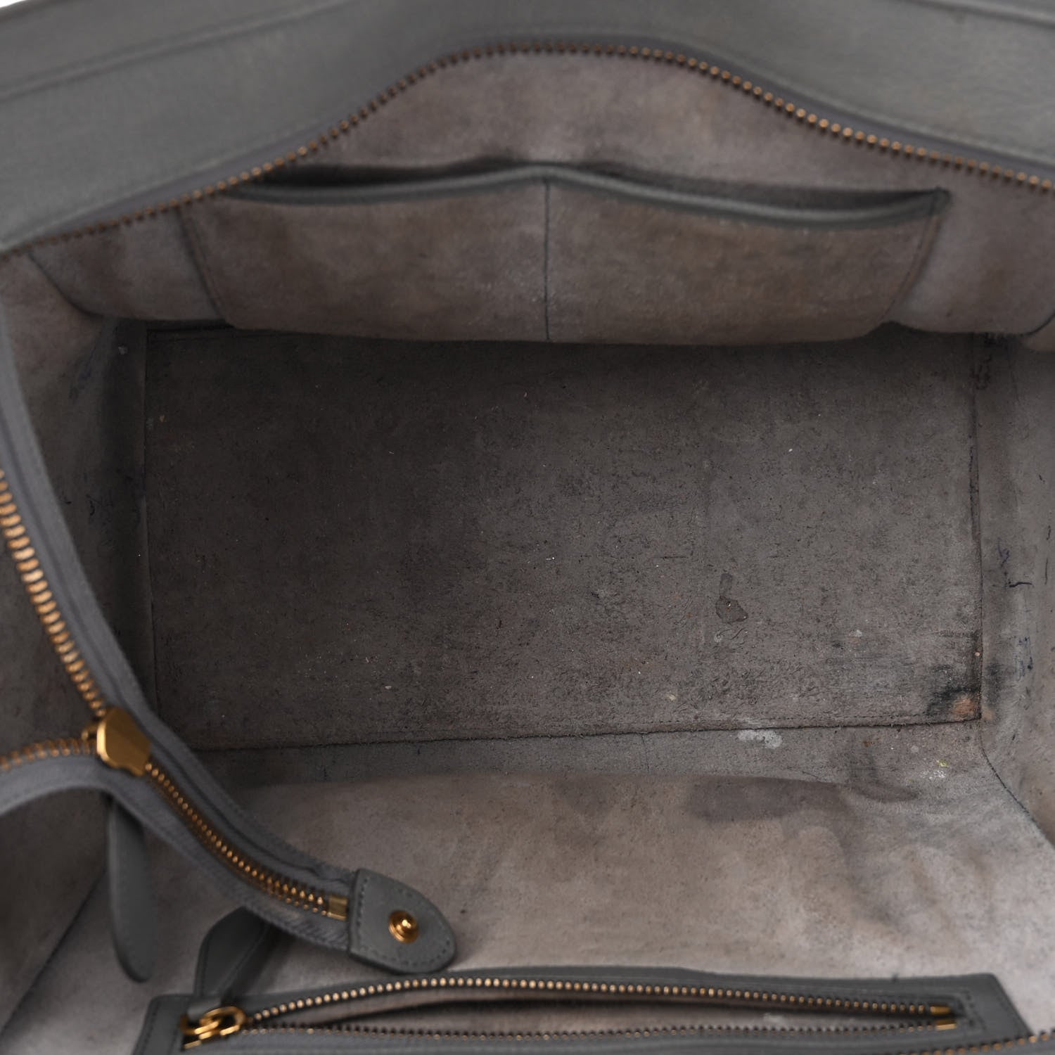 Celine Drummed Calfskin Mini Luggage Kohl 5 of 15