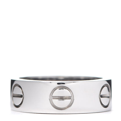 Cartier 18K White Gold 5.5mm LOVE Ring 46 3.75 1 of 4