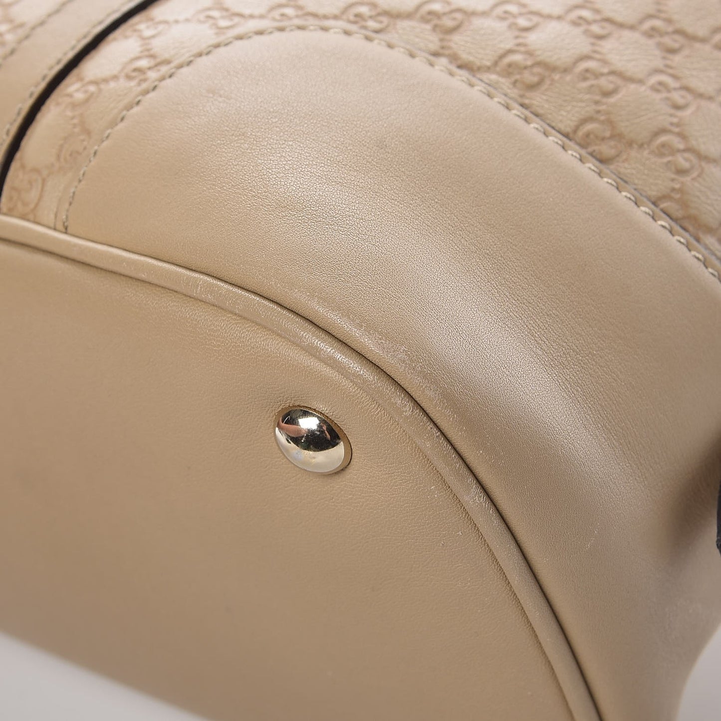 Microguccissima Small Nice Top Handle Dome Bag Beige
