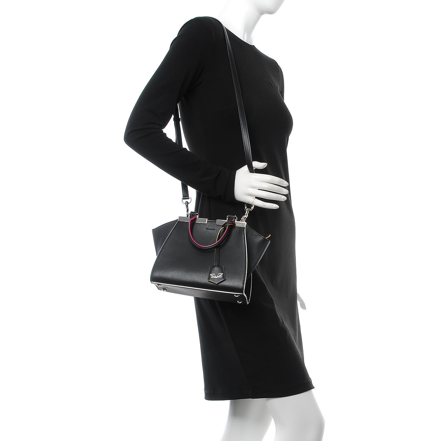 Fendi Vitello Dolce Mini 3Jours Tote Black 2 of 8