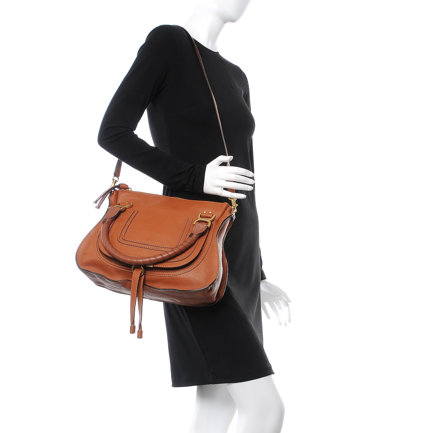 Chloe Calfskin Medium Marcie Satchel Tan 2 of 8