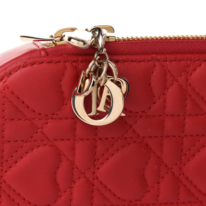 Christian Dior Lambskin Cannage Dioramour Lady Dior Phone Holder Bright Red 8 of 11
