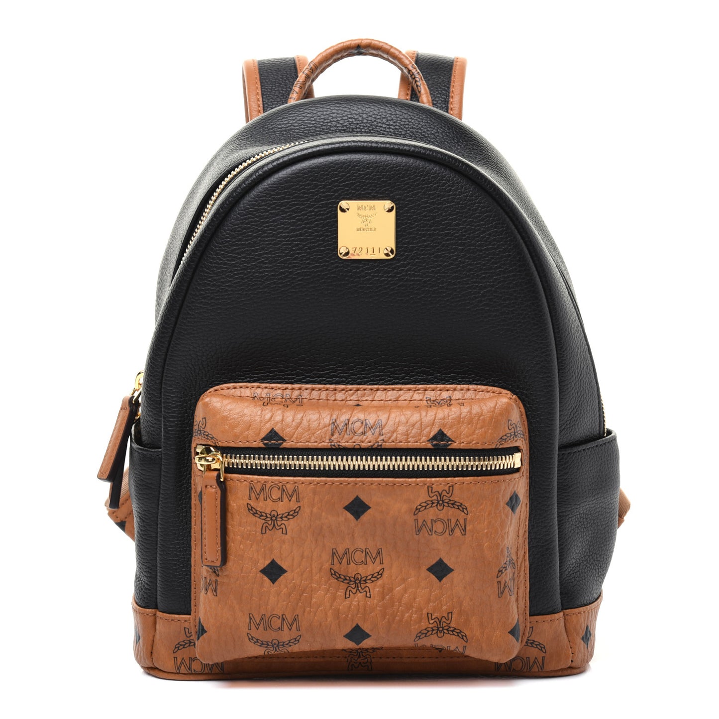 Visetos Calfskin Medium Geonautic Backpack Black Cognac