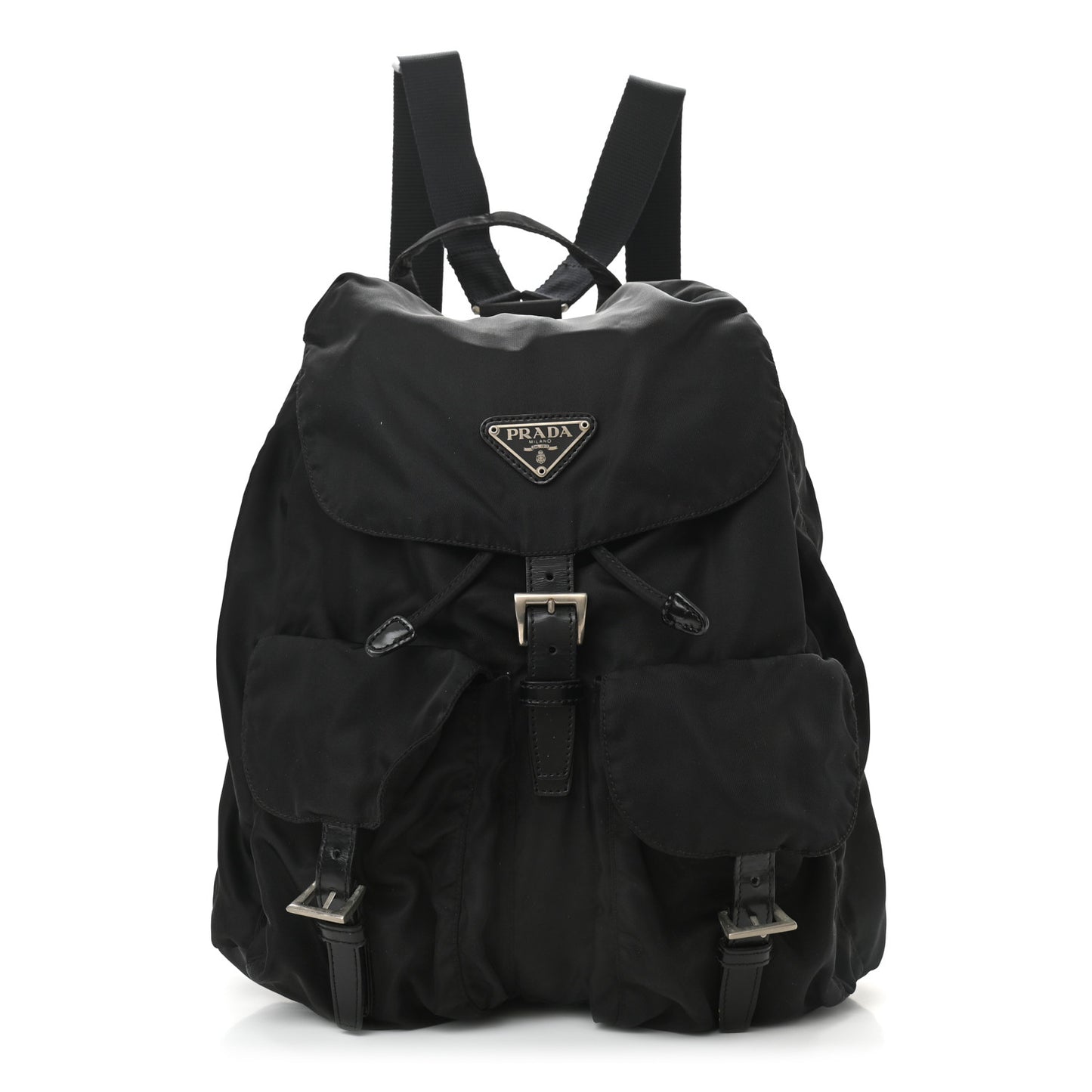 Tessuto Nylon Saffiano Medium Backpack Black