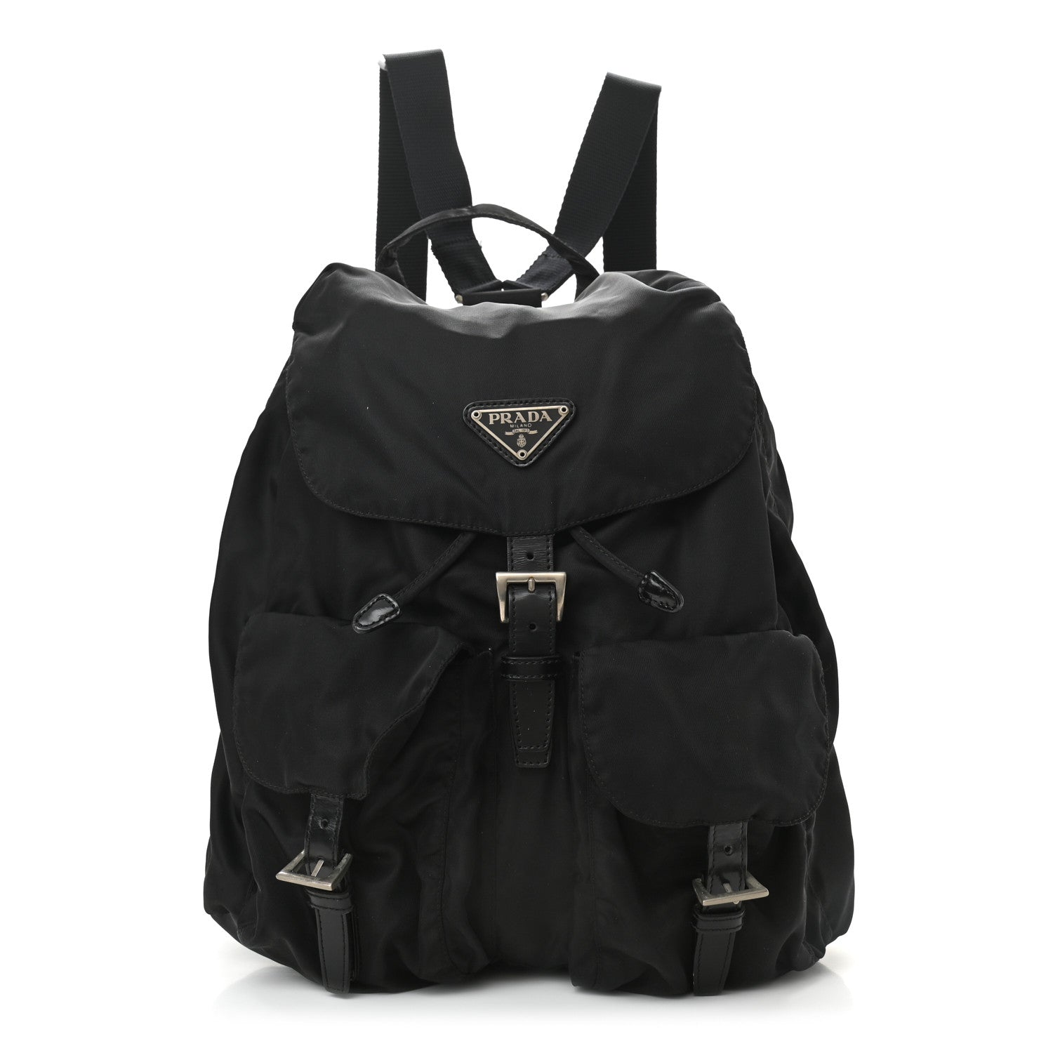 Prada Tessuto Nylon Saffiano Medium Backpack Black 1 of 9