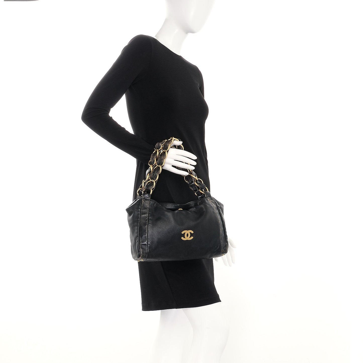 Lambskin Small Olsen Shoulder Bag Black