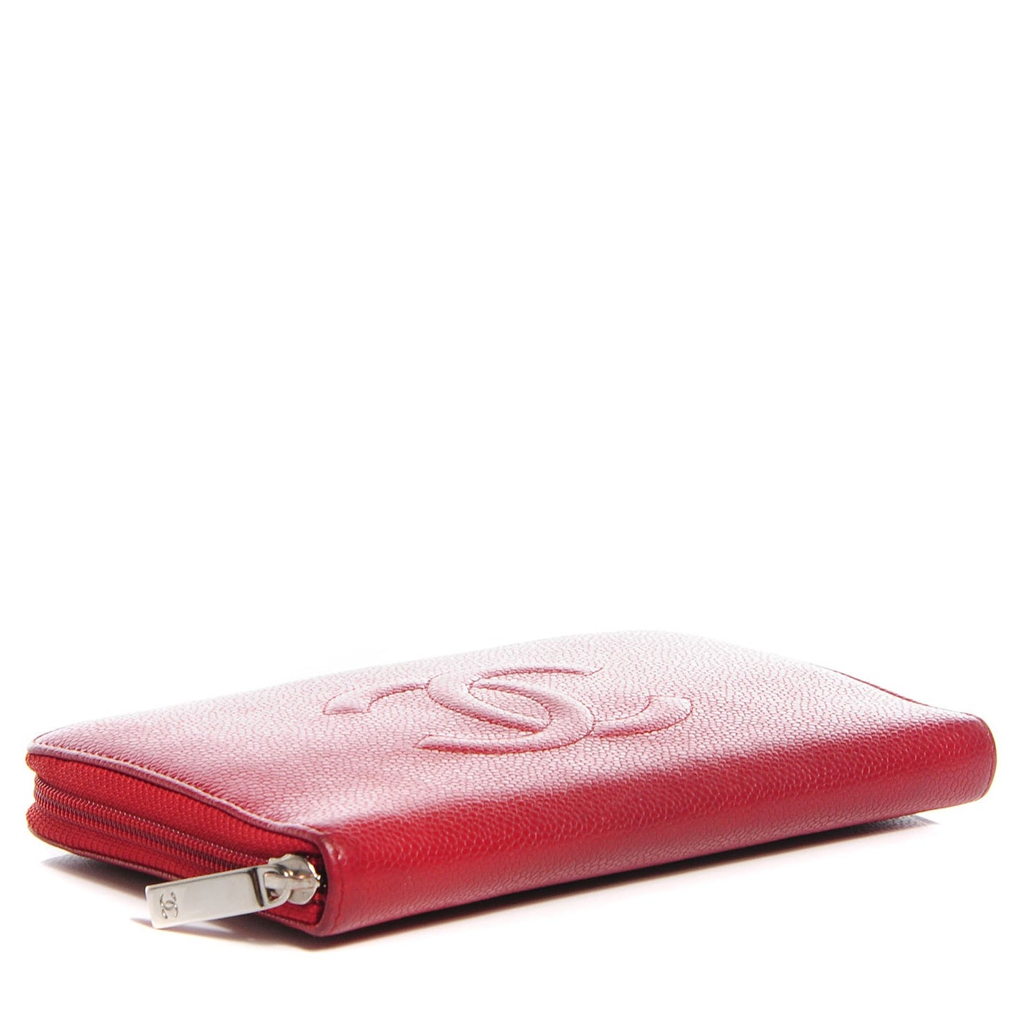 Caviar CC Timeless Large Zip Around Wallet Red