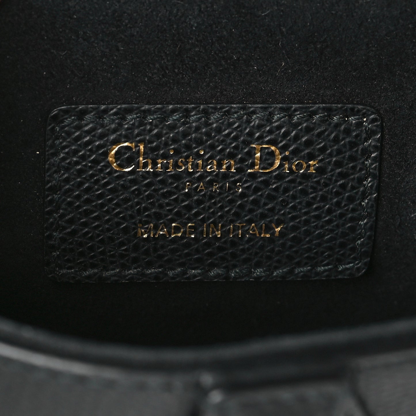 Grained Calfskin Mini Saddle Bag Black
