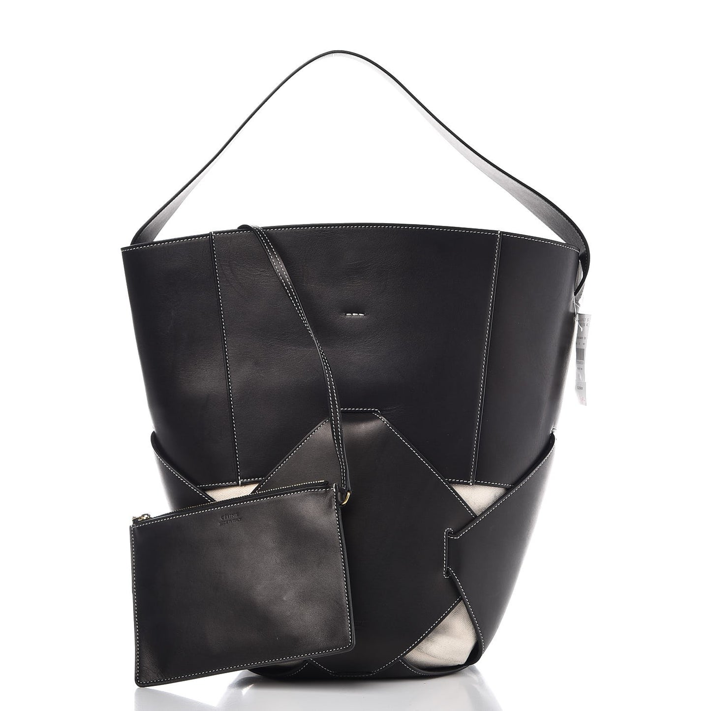 Natural Calfskin Large Holdall Shoulder Bag Black