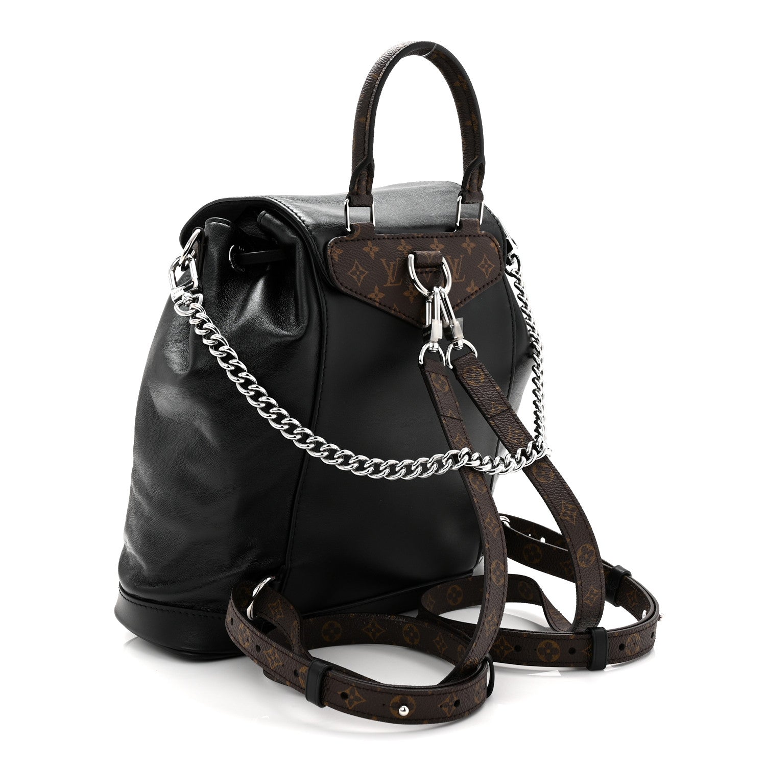 Louis Vuitton Lambskin Monogram Montsouris Vibe PM Black 3 of 10