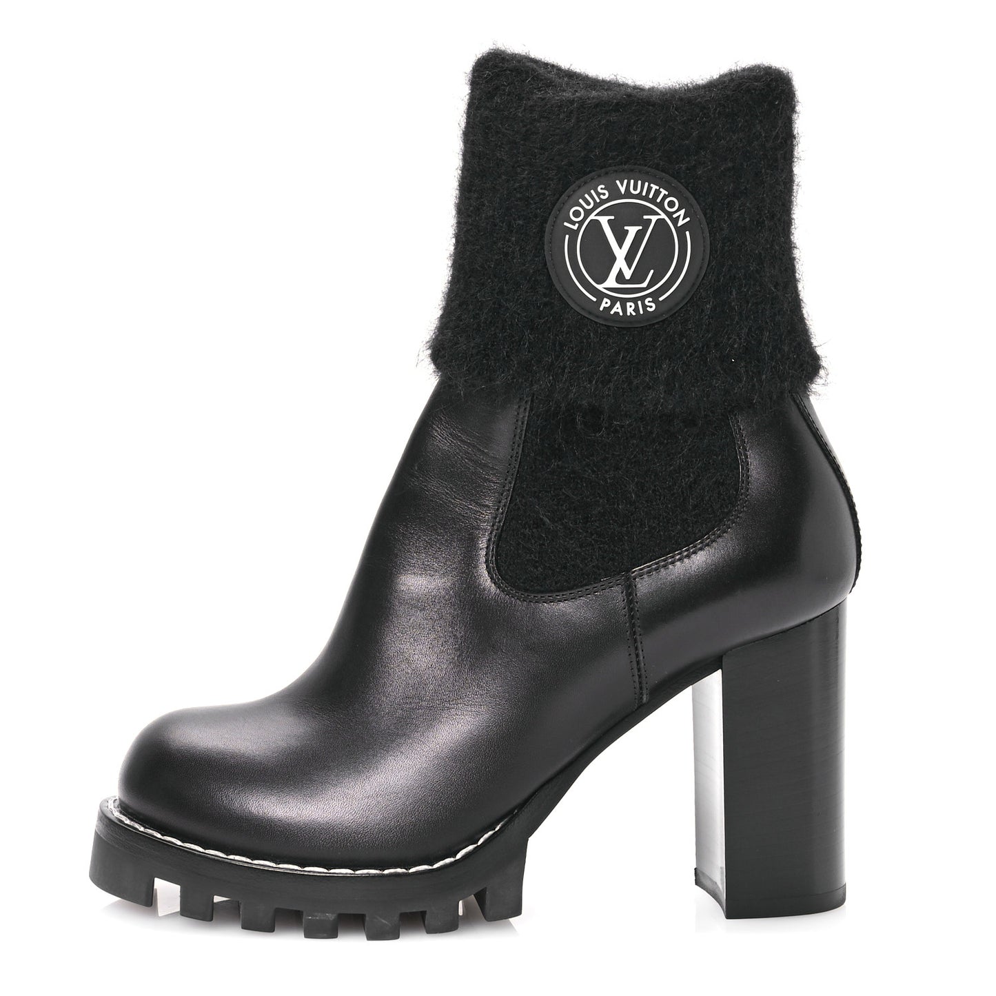 Calfskin Beaubourg Cuff Ankle Boots 38 Black