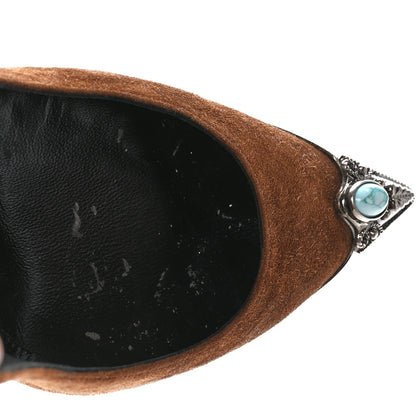 Saint Laurent Suede Metal Tip Zoe 105 Pumps 38.5 Brown 8 of 8