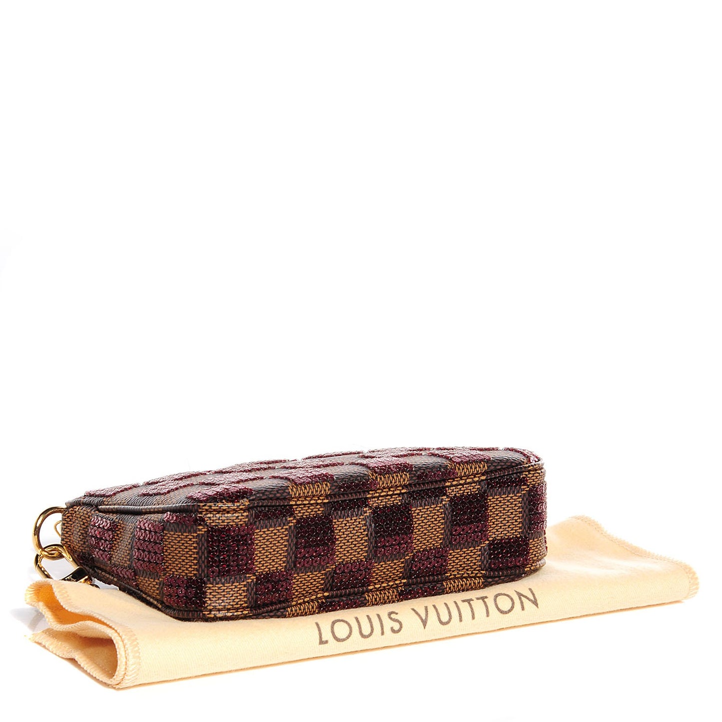 Damier Paillettes Mini Pochette Accessories Red