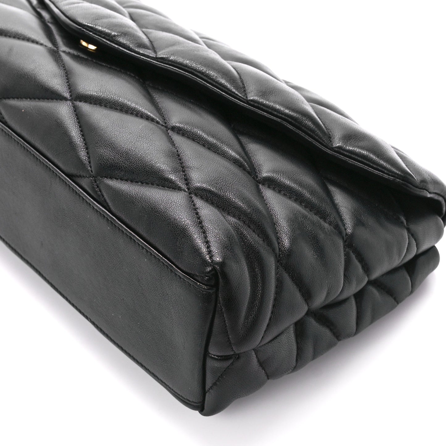 Lambskin Quilted Sade Puffer Envelope Clutch Black