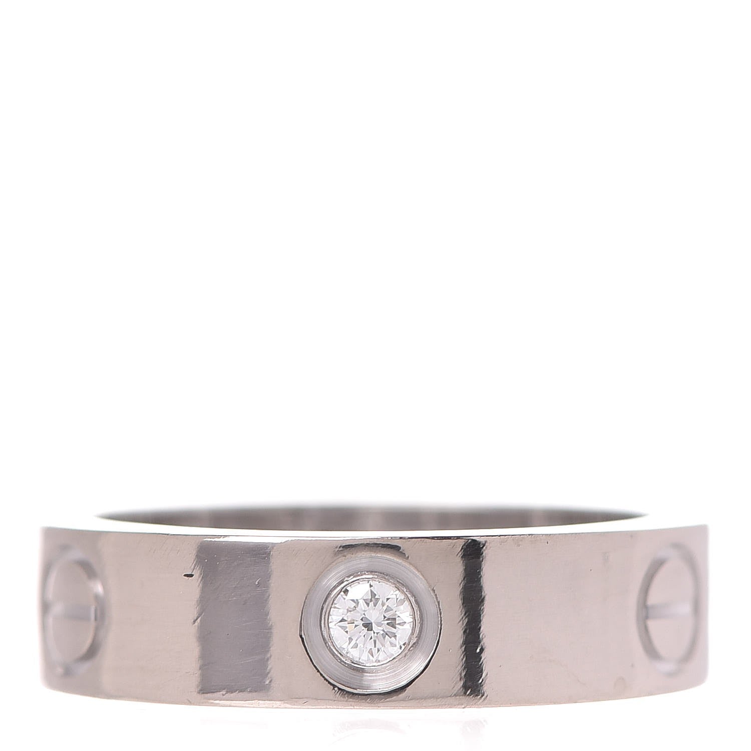Cartier 18K White Gold 3 Diamond 5.5mm LOVE Ring 57 8 6 of 10