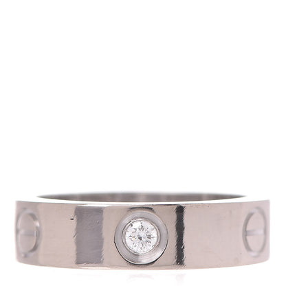 Cartier 18K White Gold 3 Diamond 5.5mm LOVE Ring 57 8 6 of 10