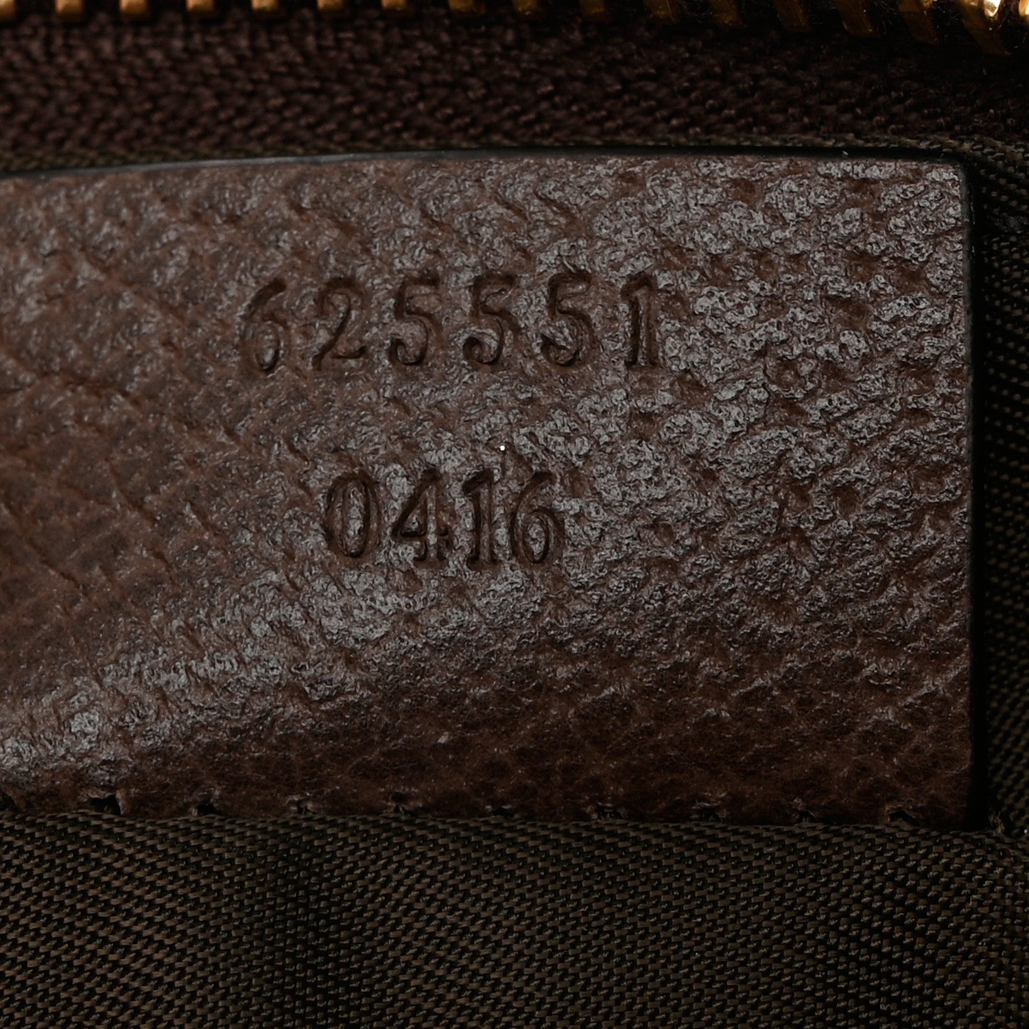 Gucci GG Supreme Monogram Textured Calfskin Web Large Ophidia Cosmetic Case Beige Ebony New Acero 7 of 9