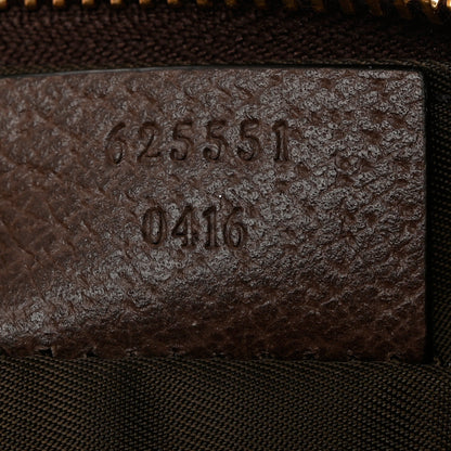 Gucci GG Supreme Monogram Textured Calfskin Web Large Ophidia Cosmetic Case Beige Ebony New Acero 7 of 9