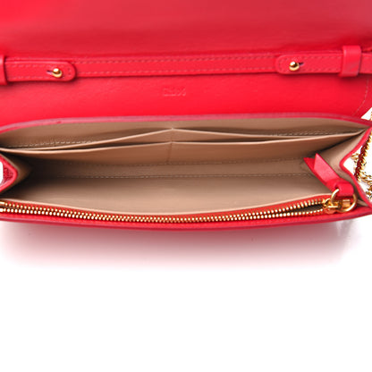 Chloe Shiny Grained Calfskin Aby Wallet on Chain Crimson Pink 4 of 8