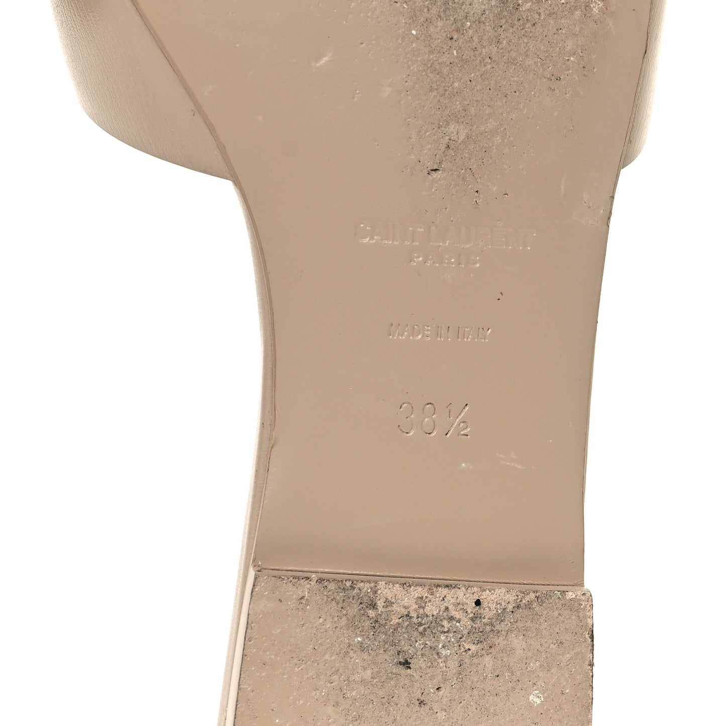 Calfskin Tribute 05 Slide Sandals 38.5 Dark Beige