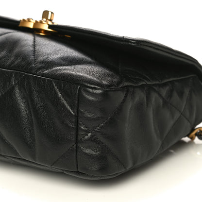 Chanel Shiny Goatskin Quilted Medium Chanel 19 Flap Black 11 of 19