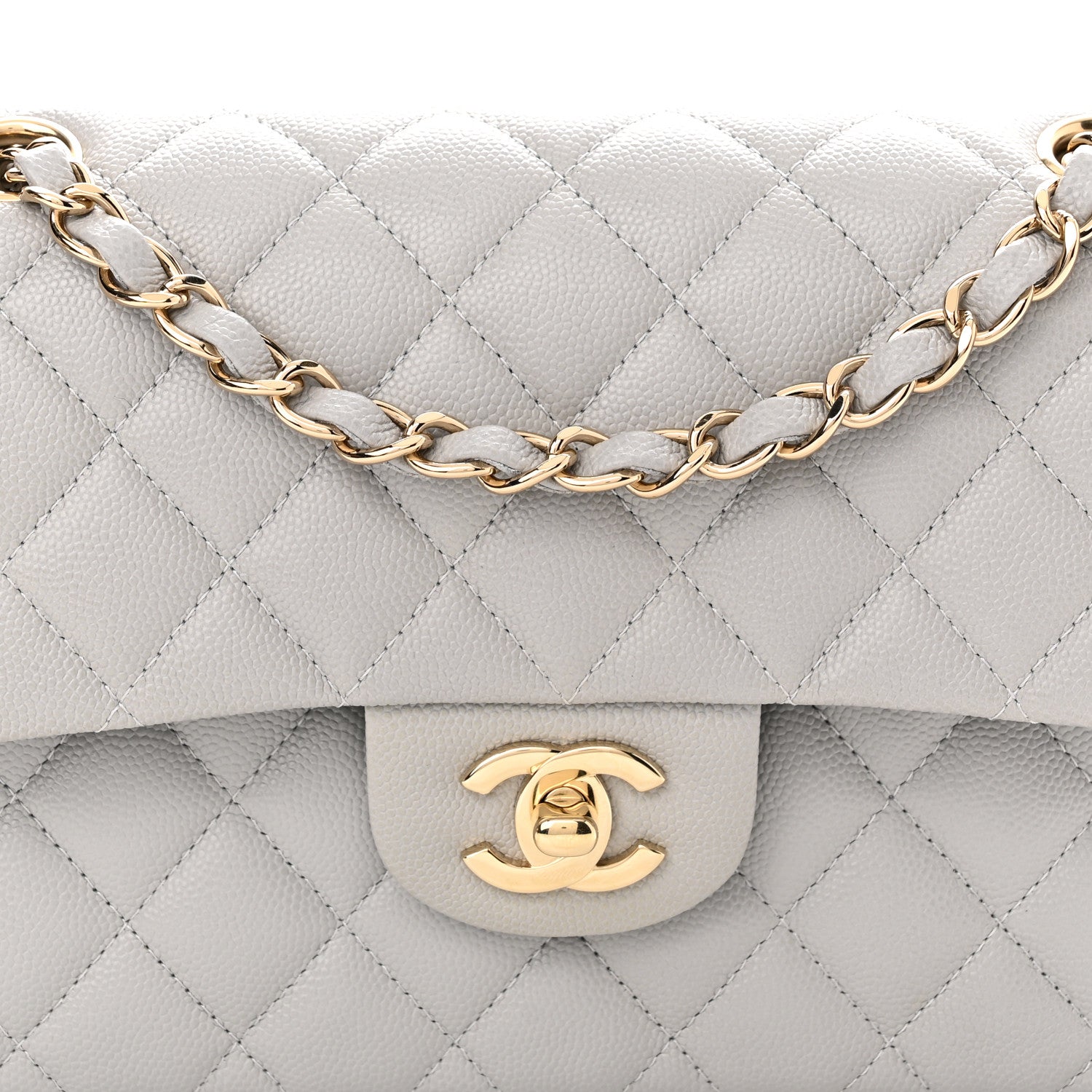 Chanel Caviar Quilted Small Double Flap Grey 8 of 13