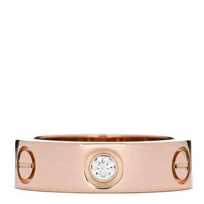 Cartier 18K Pink Gold 3 Diamond 5.5mm LOVE Ring 51 5.75 1 of 4