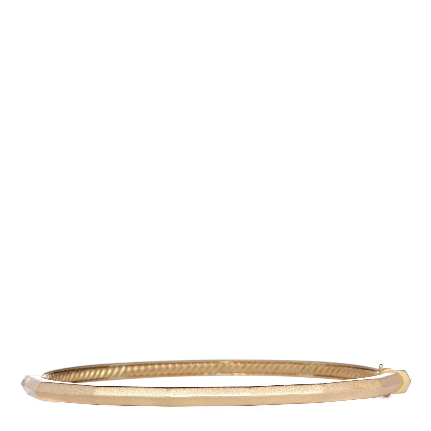 18K Yellow Gold 3mm Single Row Stax Faceted Bangle Bracelet