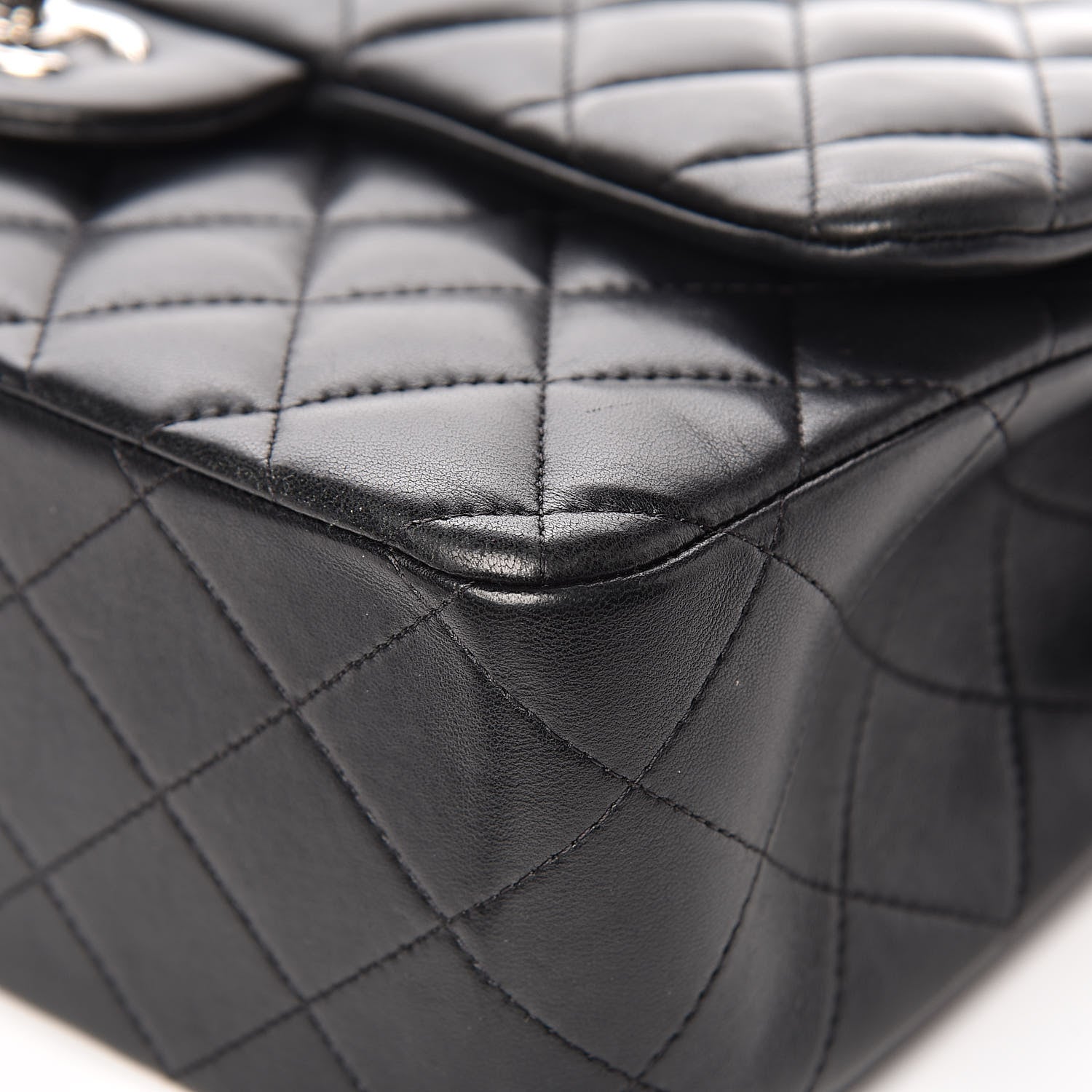 Chanel Lambskin Quilted Jumbo Double Flap Black 14 of 18