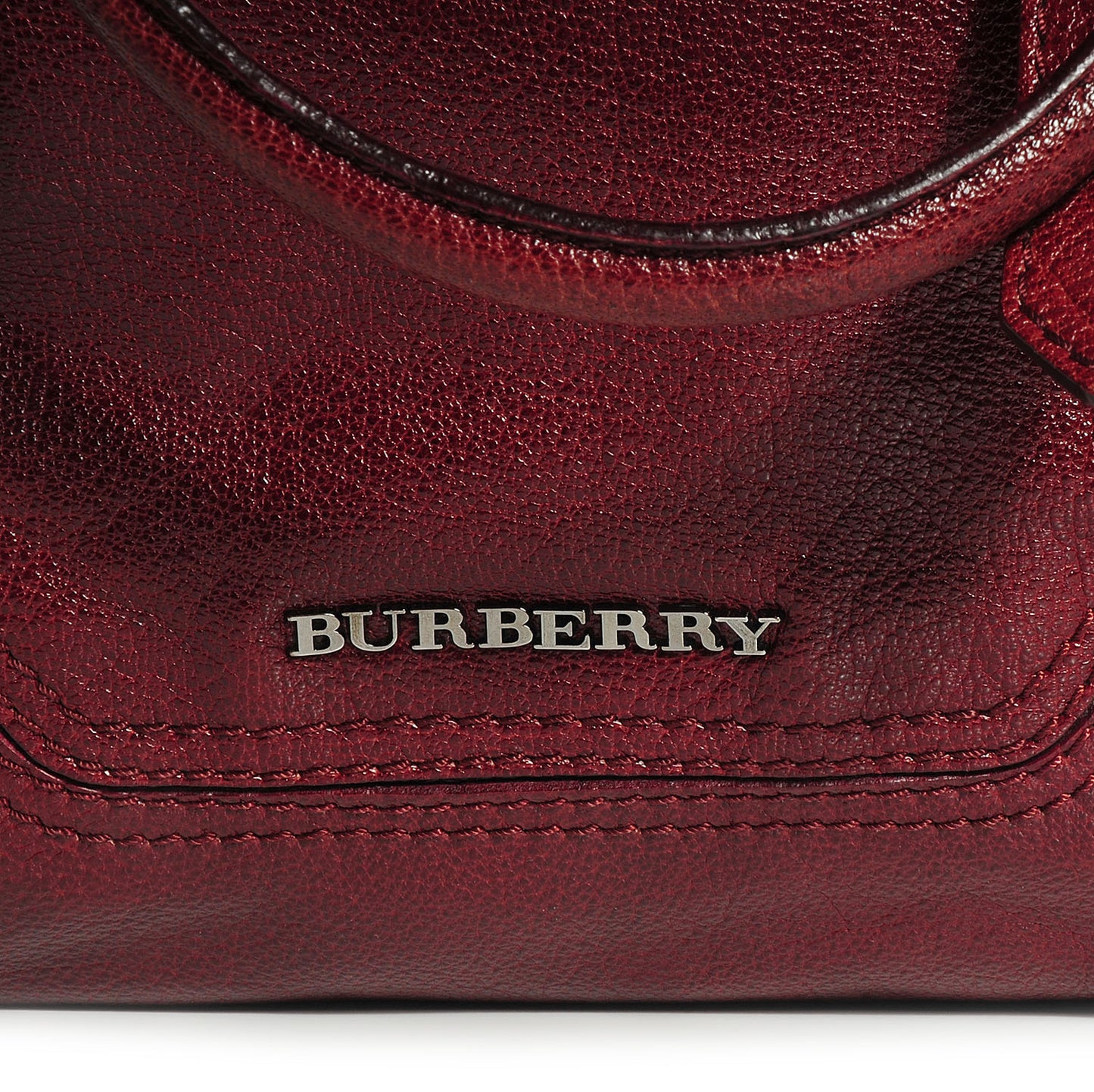 Grainy Calfskin Chain Tote Red