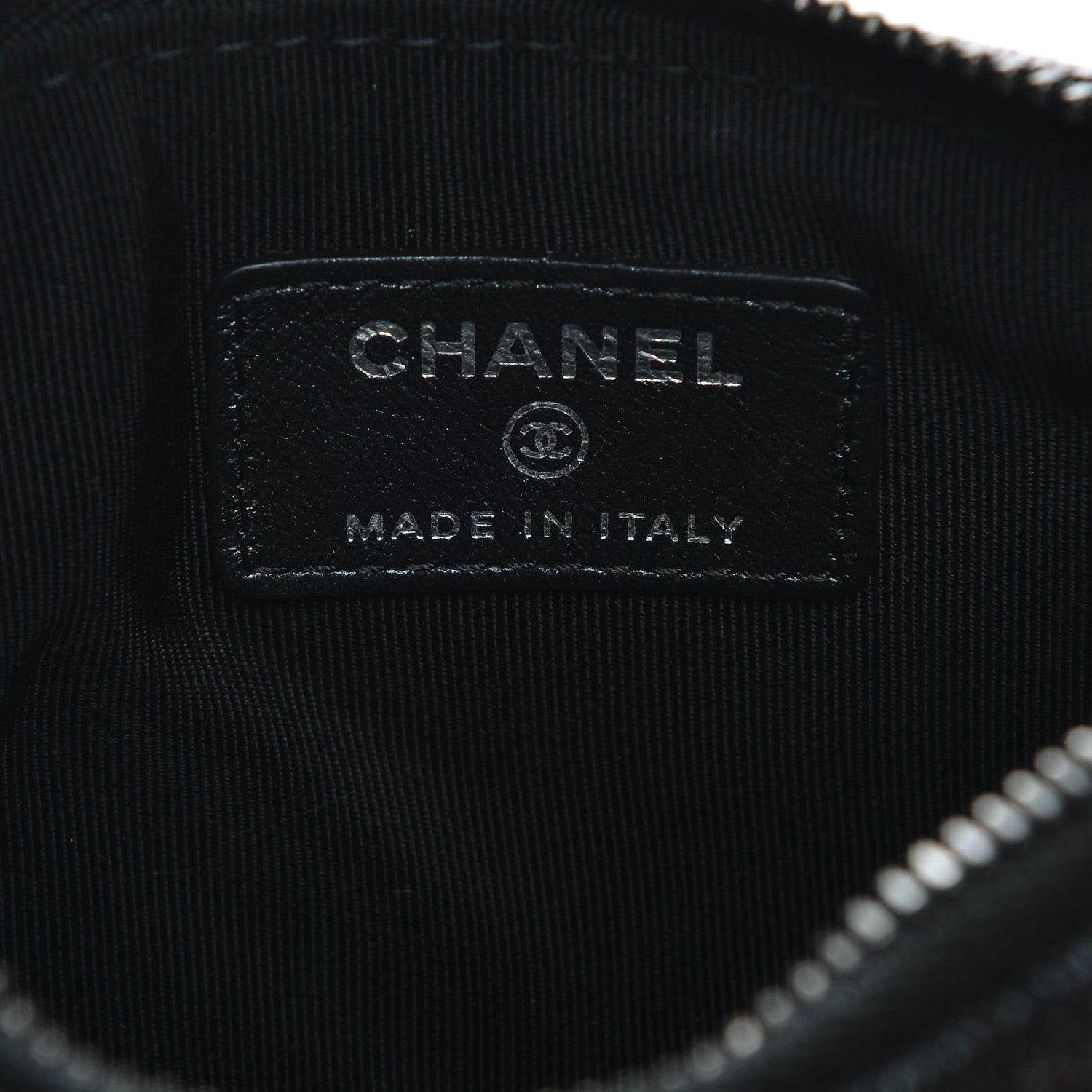 Chanel Iridescent Caviar Chevron Quilted Small Cosmetic Case Black 6 of 8