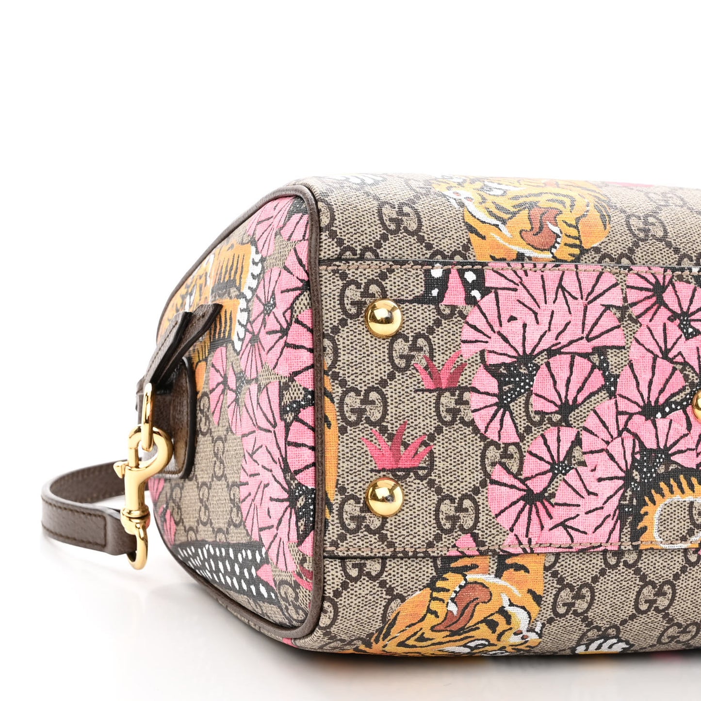 GG Supreme Monogram Bengal Small Boston Beige Pink