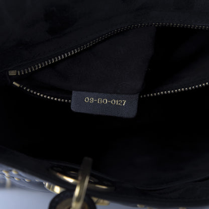 Christian Dior Calfskin Cannage Studded Medium Supple Lady Dior Black 9 of 9