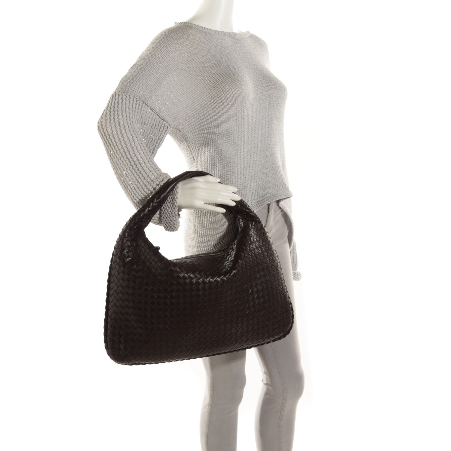 Bottega Veneta Nappa Intrecciato Large Veneta Hobo Ebano 2 of 8