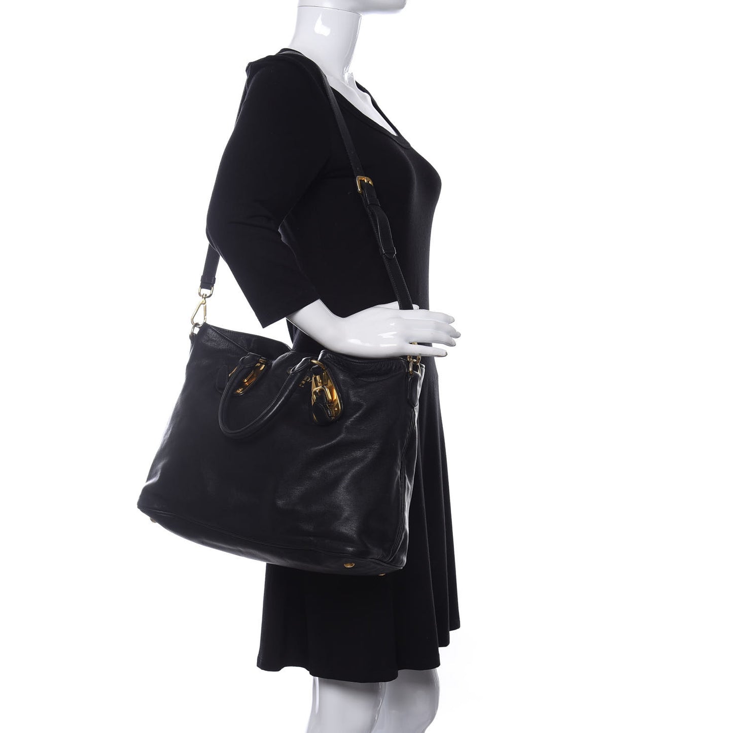 Soft Calfskin Shopping Tote Black