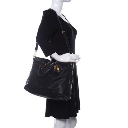 Prada Soft Calfskin Shopping Tote Black 2 of 10