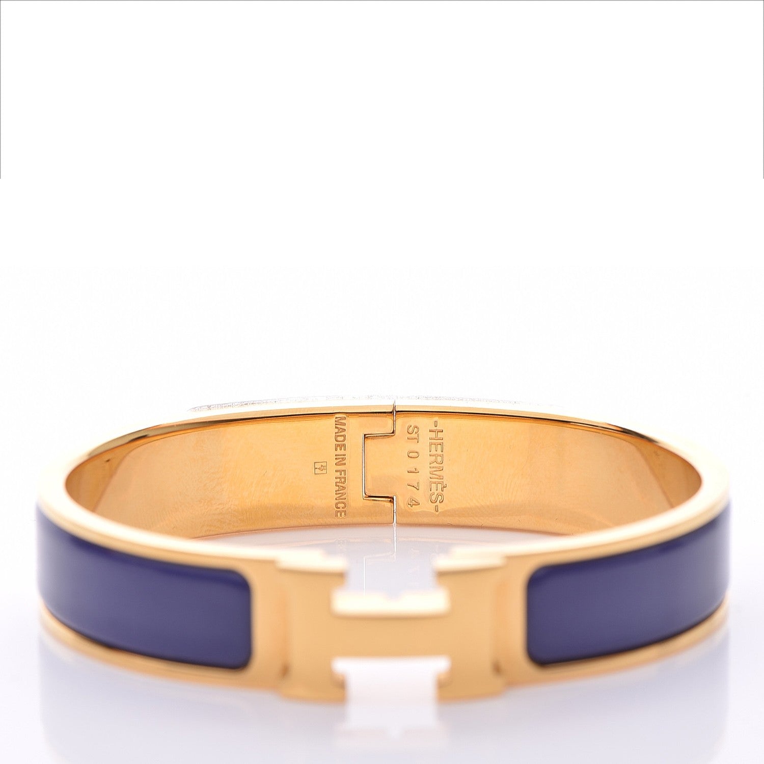 Hermes Enamel Narrow Clic Clac H Bracelet PM Iris 2 of 7