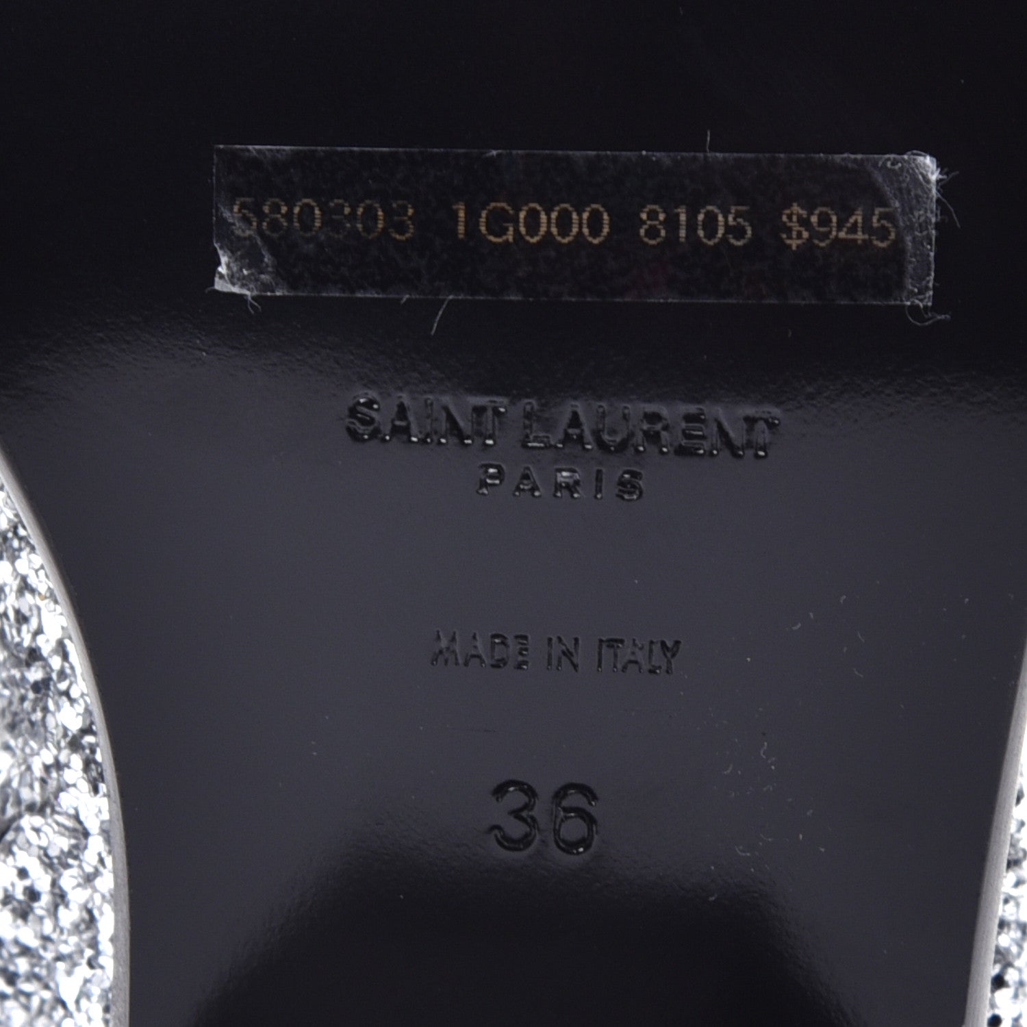 Saint Laurent Glitter Calfskin West 45 Boots 36 Silver 7 of 9