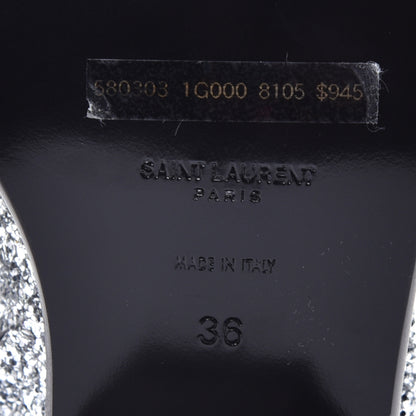 Saint Laurent Glitter Calfskin West 45 Boots 36 Silver 7 of 9