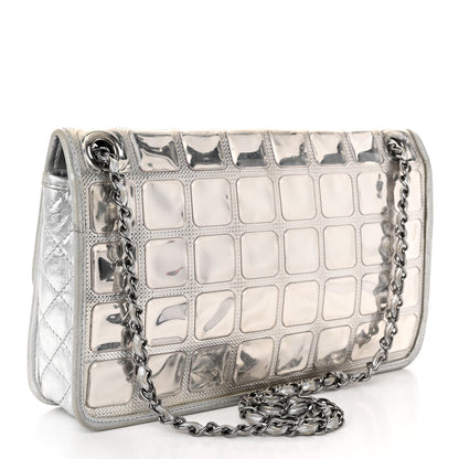 Chanel Vinyl Large Ice Cube Flap Silver 3 of 10