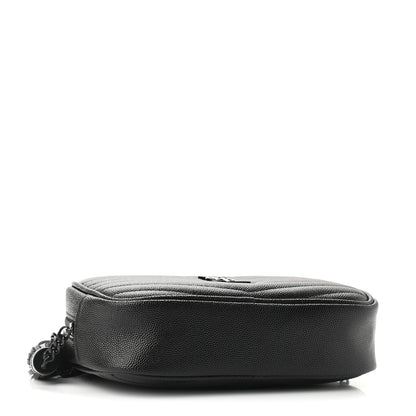 Saint Laurent Grain De Poudre Matelasse Monogram Mini Lou Camera Bag Black 4 of 9