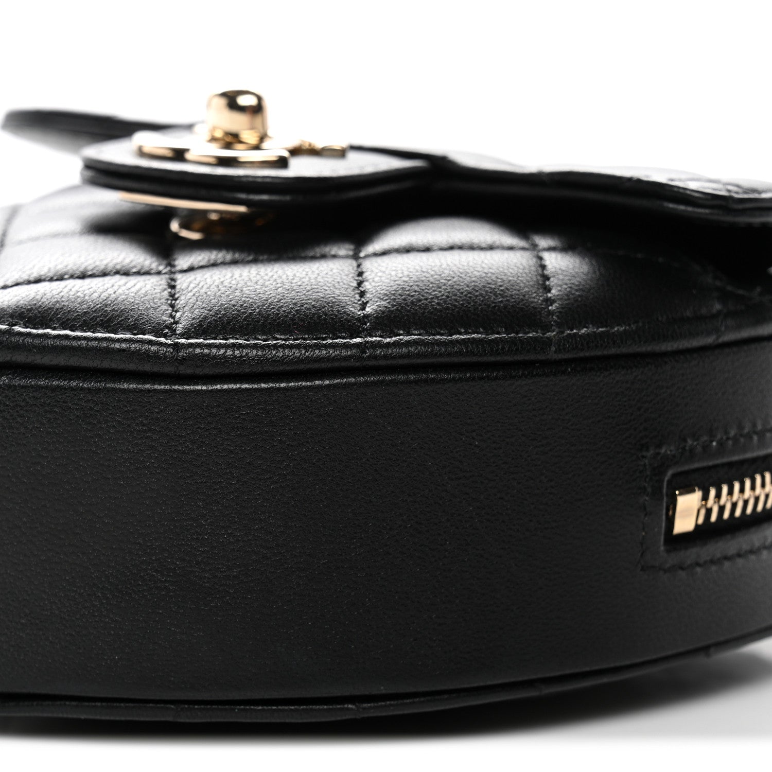Chanel Lambskin Quilted CC In Love Heart Clutch With Chain Black 10 of 10