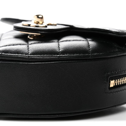 Chanel Lambskin Quilted CC In Love Heart Clutch With Chain Black 10 of 10