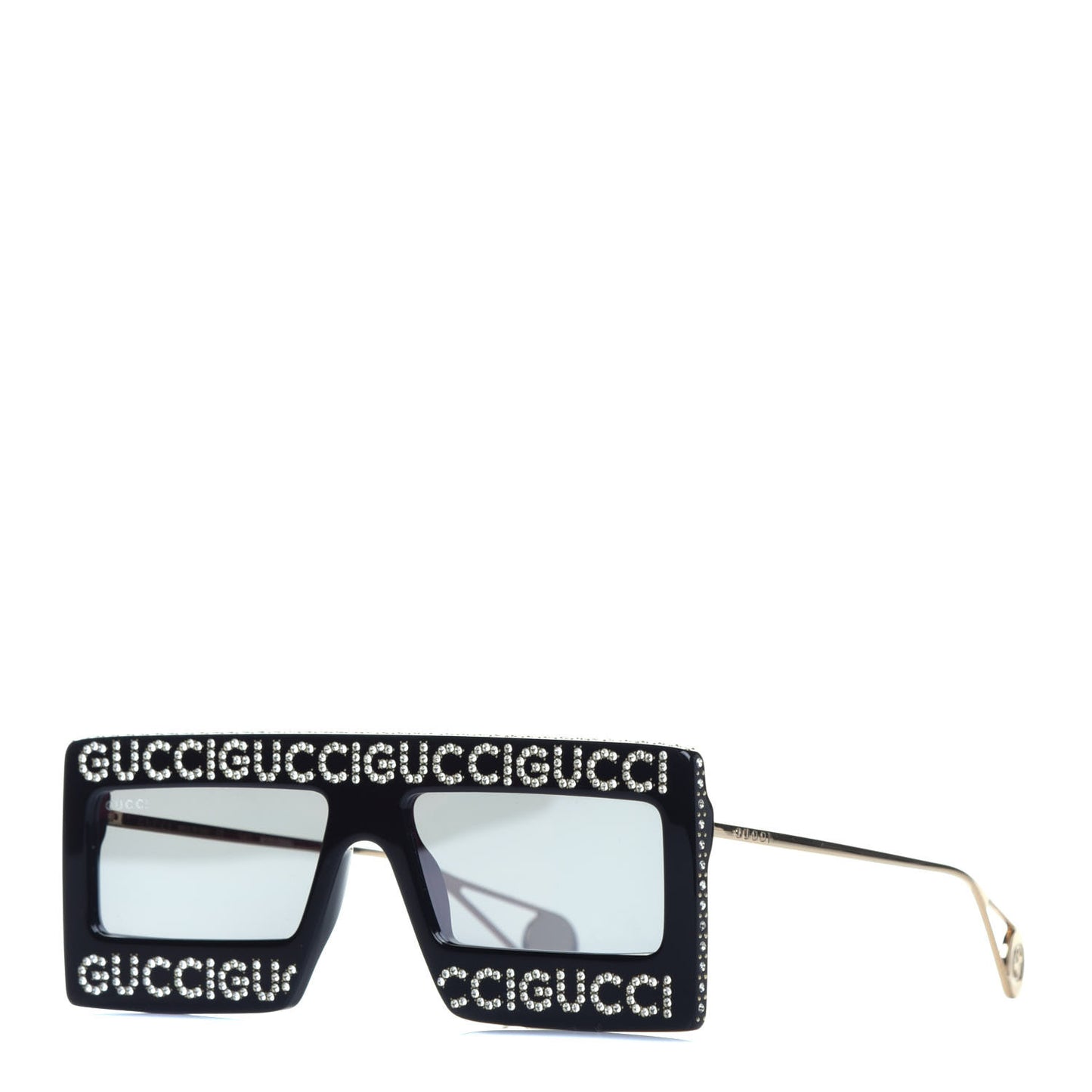 Acetate Crystal Mask-Frame Sunglasses GG0431S Black